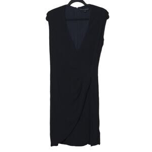 Ralph Lauren Black Label Sheath Dress Black Stretch Sleeveless Viscose Zip 8